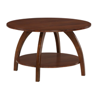 Table basse ronde au design moderne, étagère en bois charmante, style scandinave, montage facile, meubles de salon en bois massif