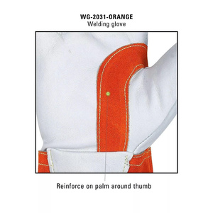 ถุงมือเชื่อมสีส้ม Orange Tig ยี่ห้อ JNM SAFETY รุ่น JNM-3730 หนัก 11 ออนซ์ ผลิตจากหนังแกะและหนังวัวฟอกฝาด ปราศจากน้ำยาง ทนทานต่อเปลวไฟ - Product Image 3