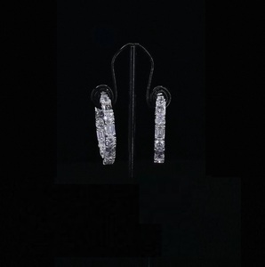 Top Quality Elegant Emerald Cut Moissanite and Freshwater Pearl <b>Stud</b> Earrings for Anniversary Gift Available at Factory Price - Product Image 4