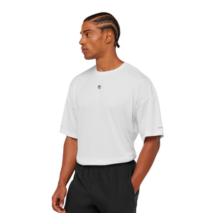 Mens Oversized Gym T Shirt Breathable Performance Athletic Workout <b>Tee</b> Loose Fit Training Fitness Shirt <b>White</b> - Product Image 3