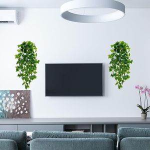 2 pièces de fausses plantes suspendues artificielles Pothos, verdure murale pour la maison, le salon, le bureau, l'intérieur et l'extérieur - Product Image 5