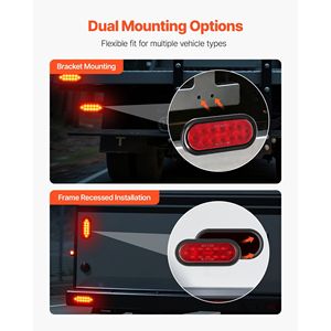 ไฟท้าย LED กันน้ำ 12V รูปวงรี 4 ชิ้น ชุดไฟเบรก ไฟเลี้ยว สำหรับเรือและรถลากจูง - Product Image 6