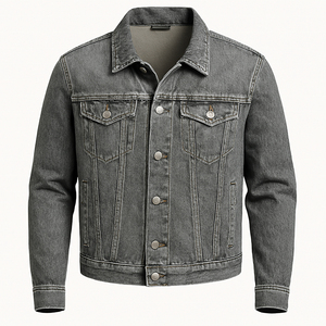 High End Men Denim Jackets Custom Solid Color Wholesale <b>Jeans</b> Jacket Pakistan Apparel Manufacturer - Product Image 4