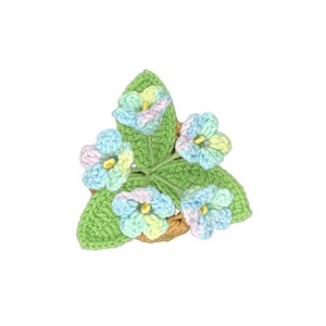 Boîte à fleurs bleue en gros 2026, nouveau modèle fait main au crochet, thème floral, en pot, en fil tricoté, cadeau, poupée, amigurumi, art papier, Viet Holiday - Product Image 4