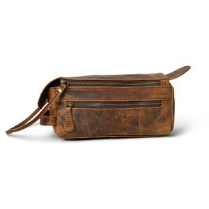 Leather Toiletry Bag <b>Men</b> Travel Dopp Kit Cosmetic Organizer Waterproof Storage <b>Pouch</b> Bag LTB-0127 - Product Image 3