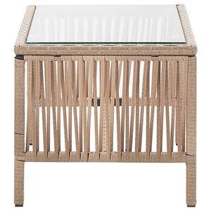 Ensemble de patio 4 pièces en poly rotin beige avec coussins pour les loisirs de jardin - Product Image 5