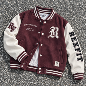 Chaqueta Letterman Personalizada Unisex con Bordado en Relieve en el Pecho, Texto Personalizado en la Manga, Chaqueta Varsity de Béisbol OEM ODM - Product Image 1