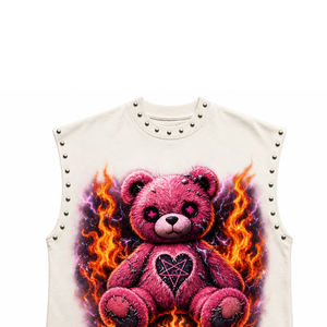 Débardeur imprimé graphique tendance style vintage personnalisé, 100 % coton jersey, sans manches, col rond, pour unisexe, vêtement décontracté - Product Image 3