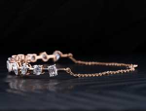 Durable multi <b>stone</b> moissanite bracelet pear oval round emerald cut 7 inch 925 sterling silver 10k 14k 18k gold platinum - Product Image 6
