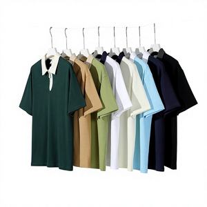 Vente en gros de chemises unisexes pour hommes anti-rides à manches courtes, broderie de logo personnalisé, vêtements en tricot BD - Product Image 4