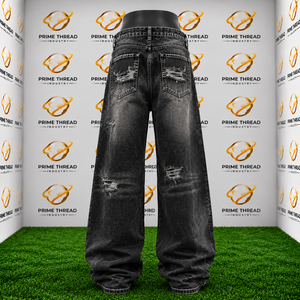 Pantalones Vaqueros Negros Desgastados Personalizados al por Mayor para Hombre, Estilo Vintage, Rotos, de Pierna Recta, Casuales, OEM ODM - Product Image 6