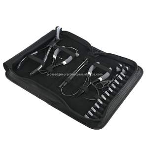 Kit de herramientas de extensión de cabello de color negro con estuche Kit de alicates de cuentas de aplicación con herramienta de bucle de tracción Agujas tipo C y pinzas para el cabello - Product Image 1