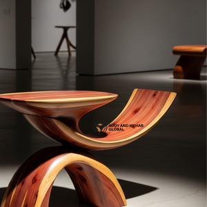 Luxury Industrial Sculptural X-Frame Solid Wood Side <b>Table</b> Modern Handcrafted Butterfly Ottoman End <b>Table</b> School Home Hotel - Product Image 2