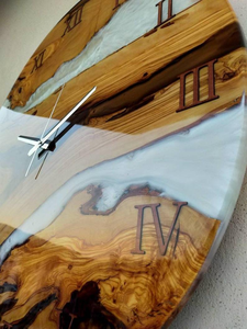 Yellow Epoxy Resin Wood <b>Wall</b> <b>Clock</b> Customization Simple Style Home <b>Decorative</b> <b>Wall</b> <b>Clock</b> for Best Selling - Product Image 4