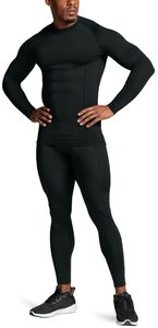 <b>Men</b> MMA Rash Guard Compression Shirt Turtle Neck Long Sleeve Athletic <b>Base</b> <b>Layer</b> Rash Guard For Gym Training Running Cycling Top - Product Image 5