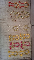 Bracelets Ghungroo en or perlé de style cachemiri avec perles rouges et vertes, ensemble de bijoux de mariage