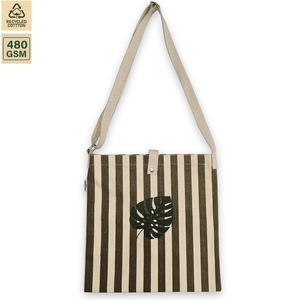กระเป๋าผ้าแคนวาสลายทางปักลายตามสั่ง ขนาด 35x35 ซม. สายสะพายปรับได้ รับผลิตแบบ OEM ODM ขายส่ง - Product Image 1