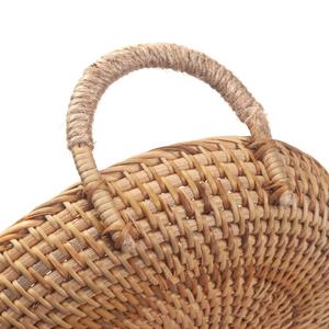 Rattan <b>Round</b> Fruit <b>Basket</b> <b>Wicker</b> Bread Tray with Handle Serving <b>Basket</b> for Fruits Bread Crackers Snacks Food Table Kitchen Home - Product Image 2