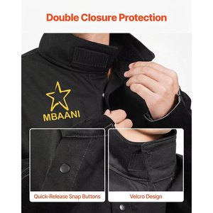Chaqueta de Soldadura para Hombre MBAANI, Impermeable, Mangas de Poliéster, Algodón FR Transpirable, Ropa de Trabajo de Seguridad con Paquete de Respirador - Product Image 3