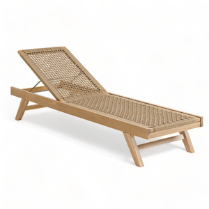 Wooden and Rope Outdoor Sun Loungers Hotel Sun Bed Pool Side Patio Garden Furniture Wholesale Price - Product Image 1