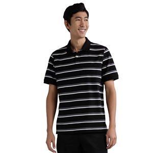 เสื้อโปโลผู้ชายสีดำทันสมัยไซส์ใหญ่ ลายทาง แขนสั้น ทรงเข้ารูป สำหรับฤดูร้อน จากซัพพลายเออร์บังกลาเทศ - Product Image 2