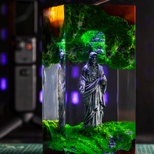 โคมไฟอีพ็อกซี่แบบกำหนดเอง, โคมไฟเรซิ่นอีพ็อกซี่, โคมไฟเรซิ่นอีพ็อกซี่สั่งทำ, โคมไฟงานศิลปะจากเรซิ่นและไม้, ไฟกลางคืนสั่งทำ, ของขวัญทำมือ, ของขวัญวันเกิด - Product Image 1