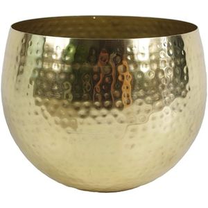 Florero de Metal de Latón Martillado de Lujo, Maceta Redonda Dorada, Centro de Mesa Moderno, Florero Decorativo para Hogar, Bodas y Hoteles - Product Image 1