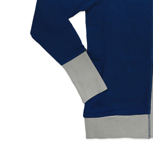 Custom <b>cardigans</b> for Men & Women buttons Patchwork Washed Technique Solid Plain <b>navy</b> and gray sweaters for Sorority Fraternity - Product Image 3