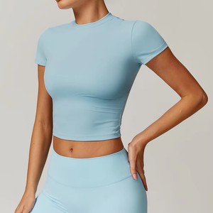 Conjunto de Yoga de 2 Piezas, Shorts y Bra Deportivo sin Costuras, Transpirable, Ecológico, de Spandex/Nylon para Mujer, Leggings para Gimnasio y Fitness - Product Image 3