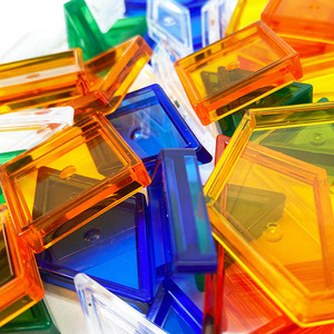 49 PCS Colorful Math Toy Clear Plastic Geometric <b>Shape</b> Pattern <b>Blocks</b> - Product Image 2