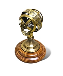 Classic Brass Armillary <b>Globe</b> with Zodiac Rings Antique Style Decor - Product Image 2