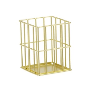 Different Design Iron Metal Pen Holder Round Shape <b>Pink</b> Finished Pen Pencil Stand Stylish <b>Desk</b> Organizer Pen Holder - Product Image 4