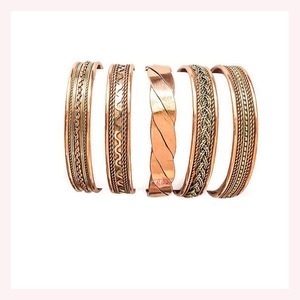 Pulsera de Cobre Puro Hecha a Mano, Brazalete Abierto, Joyería al por Mayor - Product Image 6