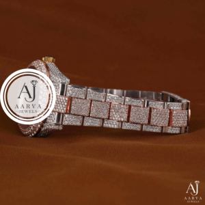 สายนาฬิกาข้อมือสแตนเลสสตีลหรูหรา AARVA JEWELS ขนาด 20 มม. ตัวล็อคแบบซ่อน สำหรับทั้งชายและหญิง คุณภาพสูง กระจกแซฟไฟร์ กันน้ำ 3BAR เครื่องกลไก - Product Image 3
