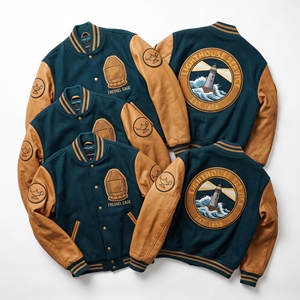 OEM Custom Varsity Letterman Jacket Wool Leather Sleeves Millwrights Guild Millstone Embroidery Mill Pick Patch Brown <b>Coat</b> - Product Image 6