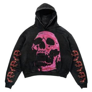 Sudadera con capucha de forro polar Nextgen Distress con bordado, estilo urbano contemporáneo, patrón digital, detalles de pedrería, algodón. - Product Image 1