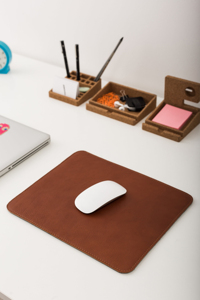 Sophisticated Leather <b>Mouse</b> <b>Pad</b> Elegant Desktop Mat Waterproof Surface Stylish Office Gift for Employees LMPD-0015B - Product Image 3