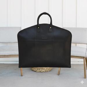 Full Grain Genuine Leather Modern Zipper Suit Carrier Luxury Garment Bag Heavy Duty Business Travel Cover LSC-0025 - Product Image 4