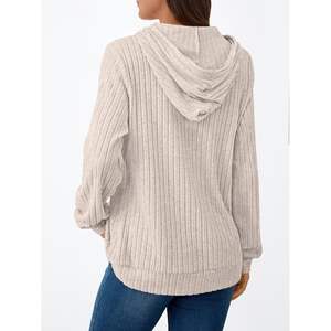 Sudadera con capucha de gran tamaño para mujer 2025, sudaderas informales de manga larga para otoño e invierno con bolsillo con cremallera, patrón 3D de lana suelta - Product Image 2