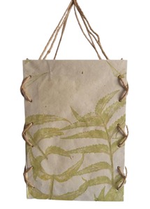 Lampe suspendue en papier de chanvre fait main, style ange, avec empreintes de feuilles naturelles, design moderne, pour la décoration intérieure - Product Image 1