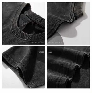 ชุดเสื้อยืดและกางเกงขาสั้นผู้ชายสำหรับฤดูร้อน ผ้าถัก ระบายอากาศได้ดี เป็นมิตรกับสิ่งแวดล้อม สไตล์วินเทจ ล้างสีแบบแอซิดวอช สตรีทแวร์ ทรงหลวม แฟชั่นลำลอง ชุดสองชิ้น - Product Image 6