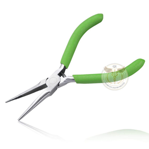 Pince à bec effilé légère de 5 pouces pour la fabrication de bijoux, en acier inoxydable, mâchoires dentelées pour plier et saisir le fil, surface lisse - Product Image 1