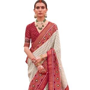 ผ้าไหมพิมพ์ลายสำหรับผู้หญิงผ้าส่าหรีจาก kreshva parameshvari PV - Product Image 1