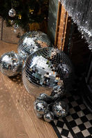 Disco Party Ball Mosaïque Art Décoratif Artisanat Sphère Ornement Carreaux De Verre Design Motif Miroir Encadré