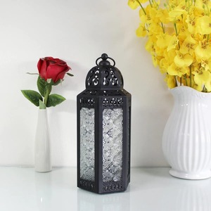 Iron Waterproof Portable Lantern with Natural Perforated Floral Pattern for Christmas Home Decoration - Product Image 2