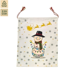 220 GSM Non Laminated Cotton <b>Canvas</b> <b>Drawstring</b> Gift <b>Bag</b> Gift Packaging 38x47 cm Flat Custom Logo Wholesale OEM Model SS190 - Product Image 2