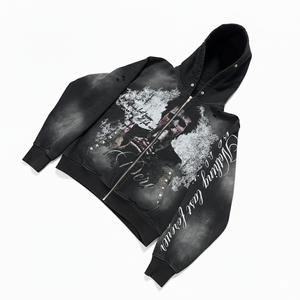 Fabricante mayorista de sudaderas con capucha de alta calidad y bajo MOQ, 100% algodón grueso, con cremallera, para hombre, con logo impreso personalizado. - Product Image 6