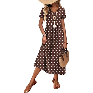 Vestido casual midi para mujer, estilo fluido, línea A, para verano y playa, con bolsillos, cómodo para vacaciones - Product Image 2