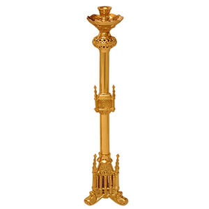 Candelero de Latón Estilo Gótico para Altar |   Candelabro Tradicional para Iglesia - DOUBLE VEE EXPORTS - Product Image 1