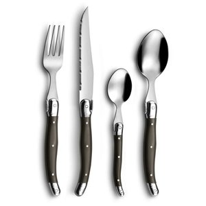 Vintage Style 4 Piece Stainless Steel <b>Cutlery</b> <b>Set</b> with Dishwasher Safe Metal Flatware for Camping Outdoor Dining and <b>Travel</b> Uses - Product Image 1